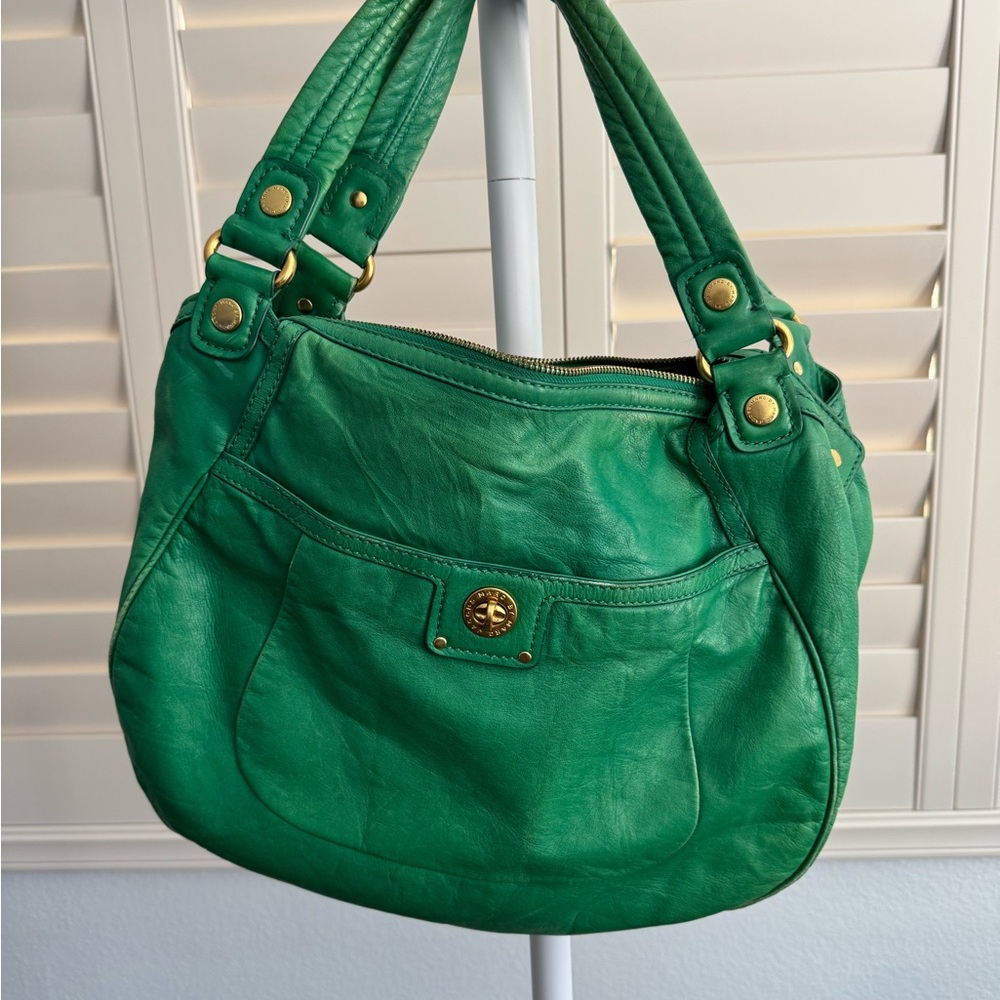 Marc Jacobs - Emerald Green Shoulder Bag with Gold Hardware